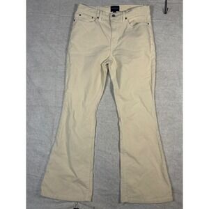 Lucky Brand Stevie High Rise Flare Corduroy Pants Cream Size 14/32R